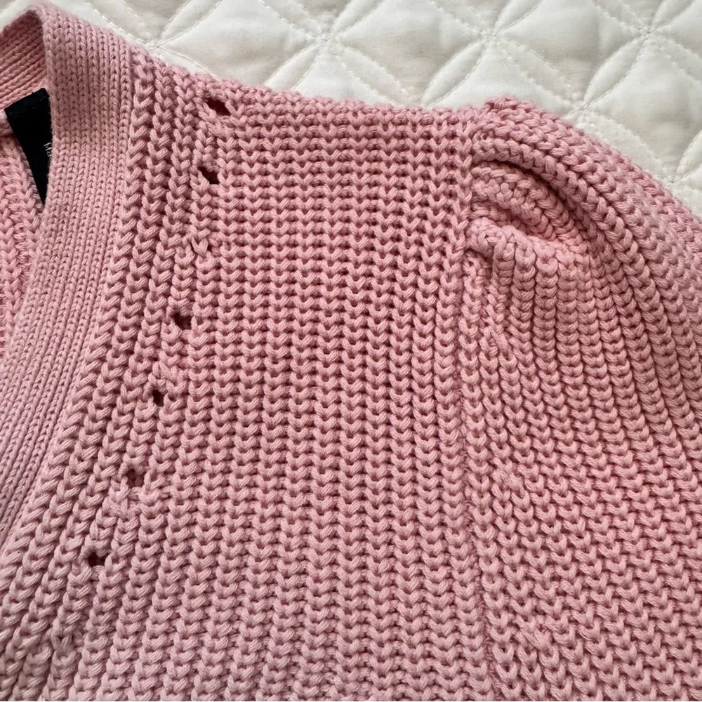 Veronica Beard Parula Dip Dye Cotton Pink Cream Tan Cardigan Sweater Size Small